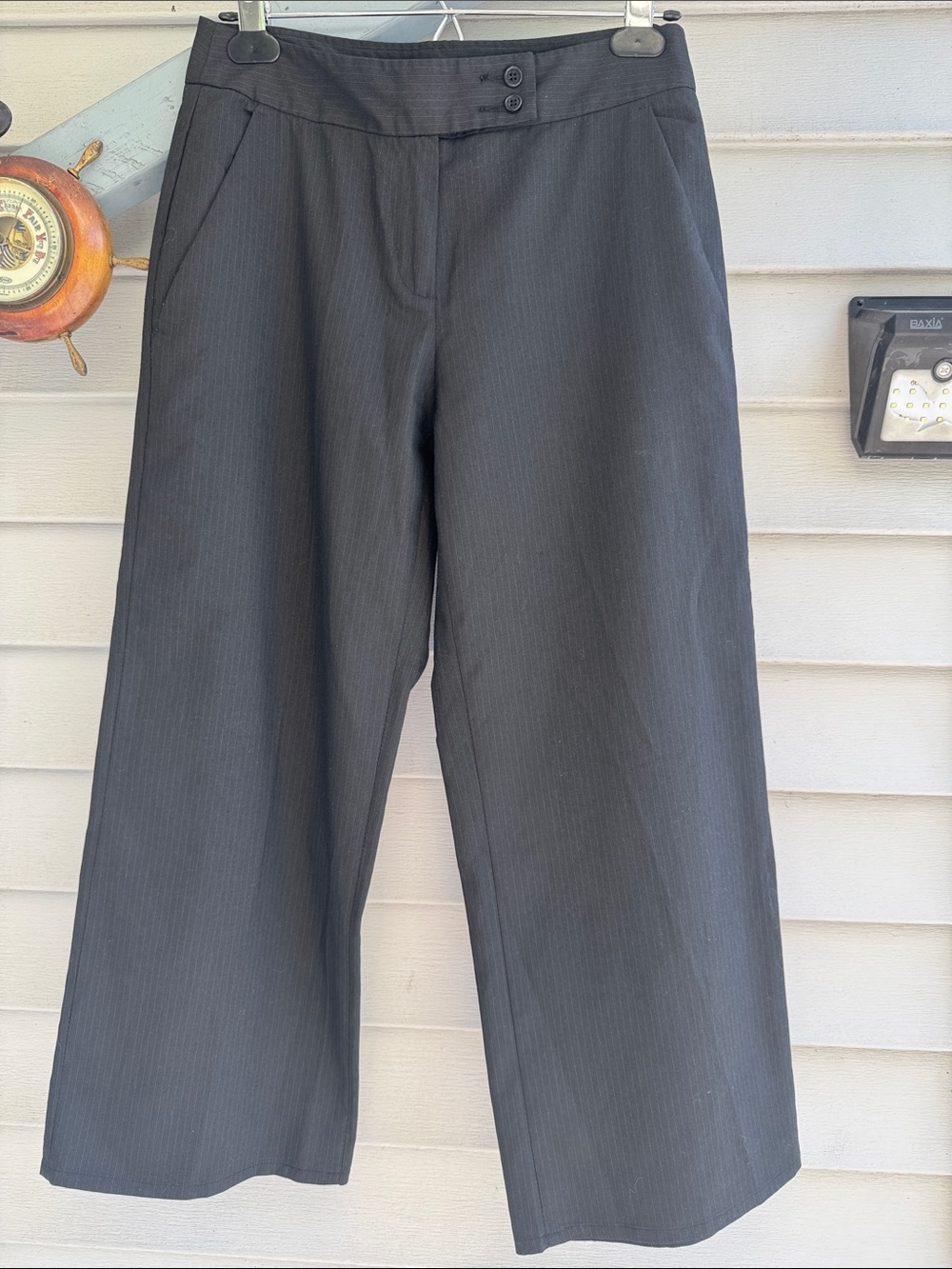 Sisley Wide Leg Dress Pants in Dark Gray